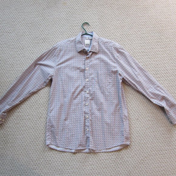 Haupt Men's Shirt Multicolored Squares Size L Large 16.5 Cotton - Picture 4 of 14